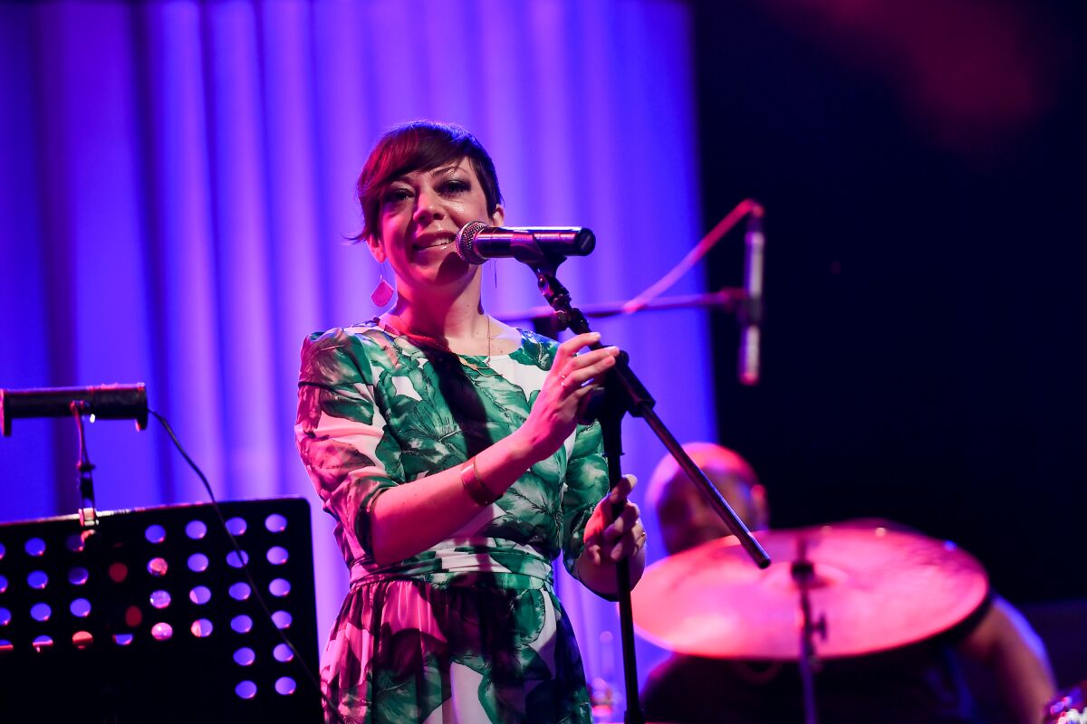 Singer Gretchen Parlato at the 2019 Java Jazz Festival in Jakarta, March 2, 2019
