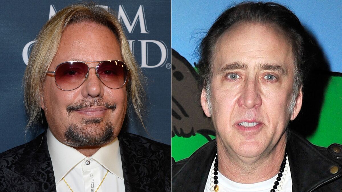 Vince Neil and Nicolas Cage got into it Thursday outside the Aria in Las Vegas.