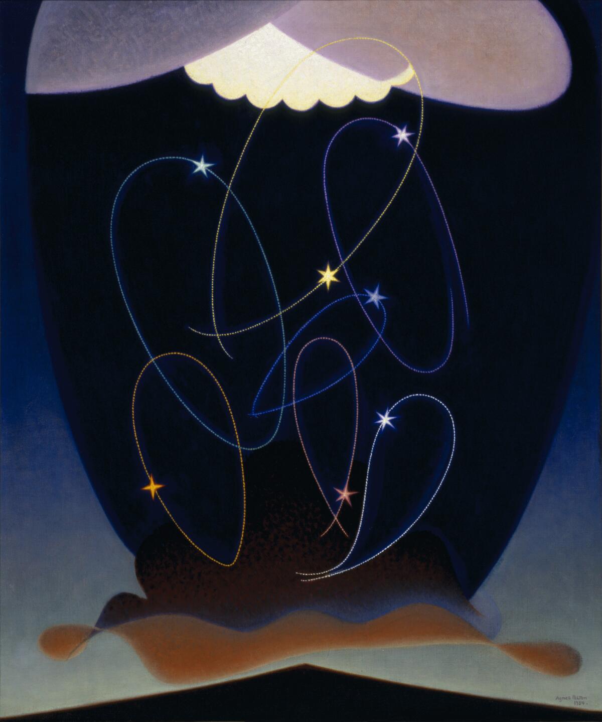 Agnes Pelton, "Orbits," 1934, oil on canvas