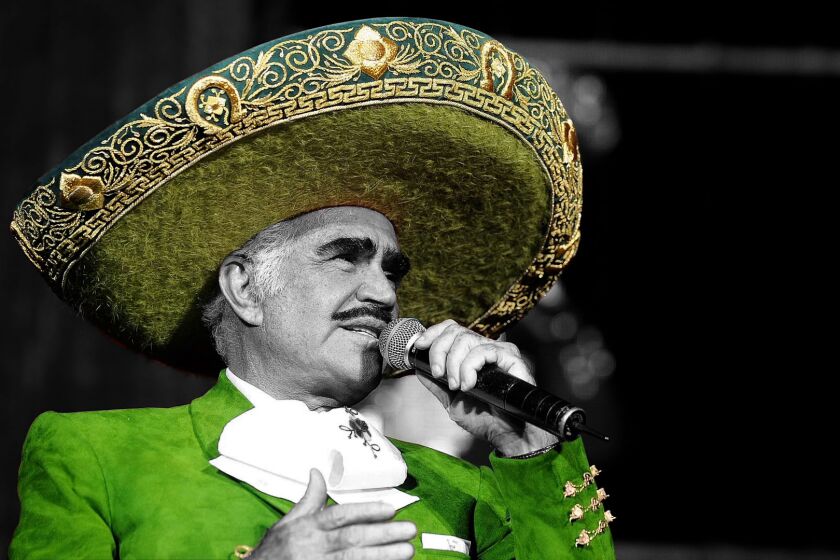 Mexican singer Vicente Fernandez performs at AmericanAirlines Arena on October 10, 2010 in Miami, Florida. (Photo by Olivia Salazar/WireImage)
