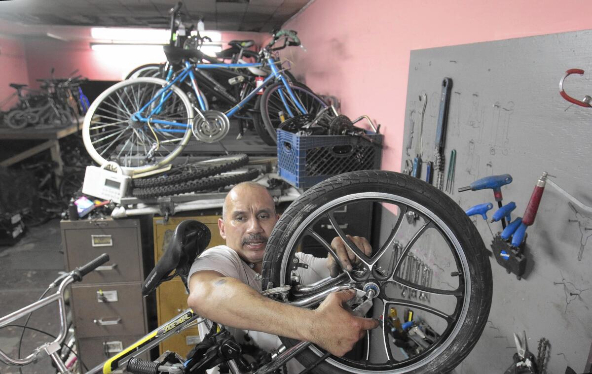 Ray Veitia is owner of Bici Libre bike shop in Los Angeles. CicLAvia will take over the streets of Boyle Heights and East L.A. on Oct. 5.