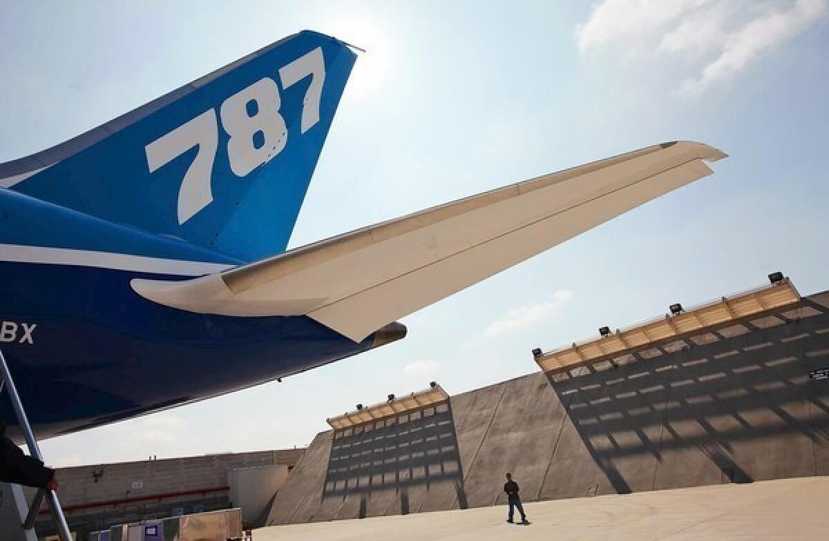 Boeing's 787 Dreamliner. The aircraft maker said income in the first quarter boomed as it builds more efficient planes for airlines struggling with high fuel costs.