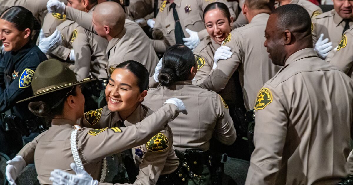 After surviving a ‘war scene’ car crash, L.A. County sheriff’s recruits graduate