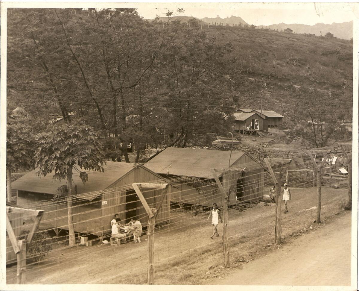 Japanese Americans, including community leaders and even Buddhist monks, were among those detained at the Honouliuli internment camp on Oahu, pictured in 1945. A documentary about the internments will screen this month on the Big Island.