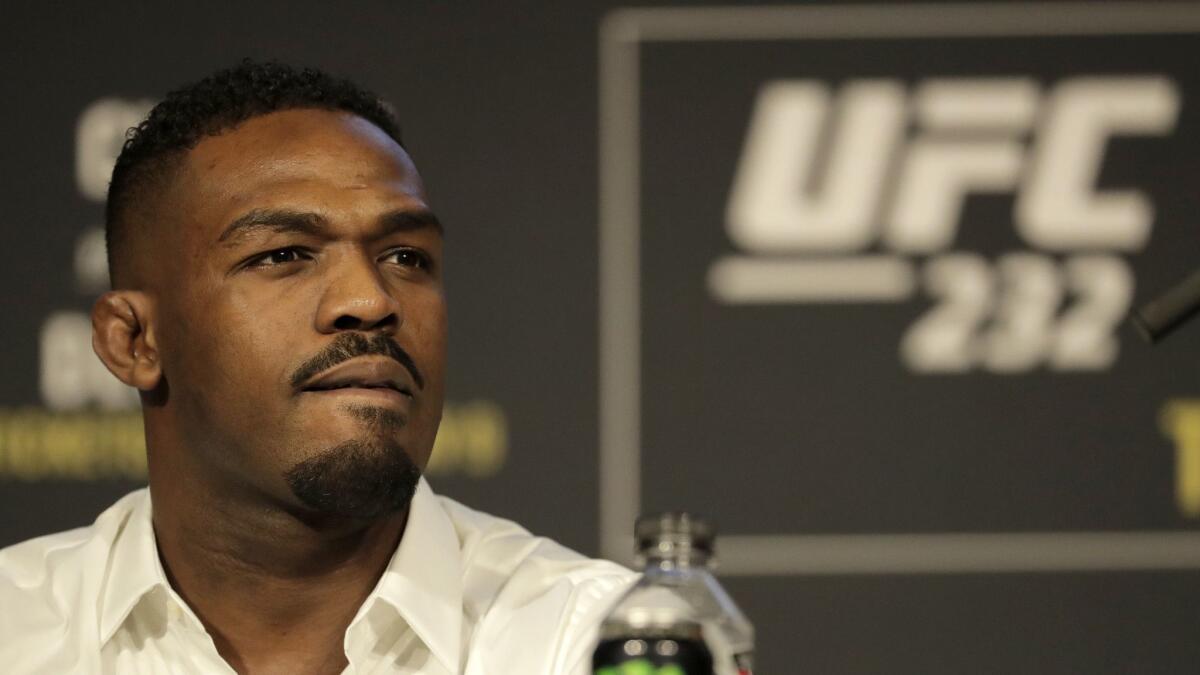 Jon Jones talks about his mixed martial arts light heavyweight bout against Alexander Gustafsson at UFC 232 on Nov. 2, 2018, during a news conference at Madison Square Garden.