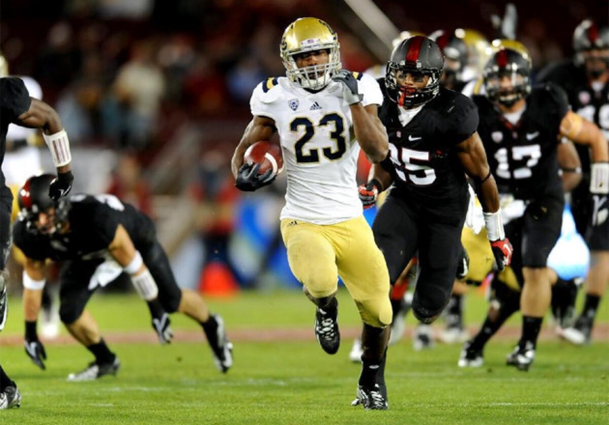 UCLA running back Jonathan Franklin beats the Stanford defense for a 51-yard touchdown.