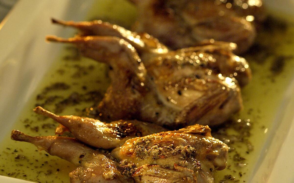 Broiled quail with salmorigano