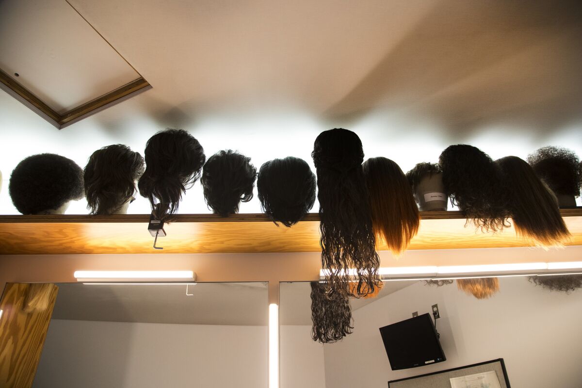 Eleven hairpieces, all ready to go.