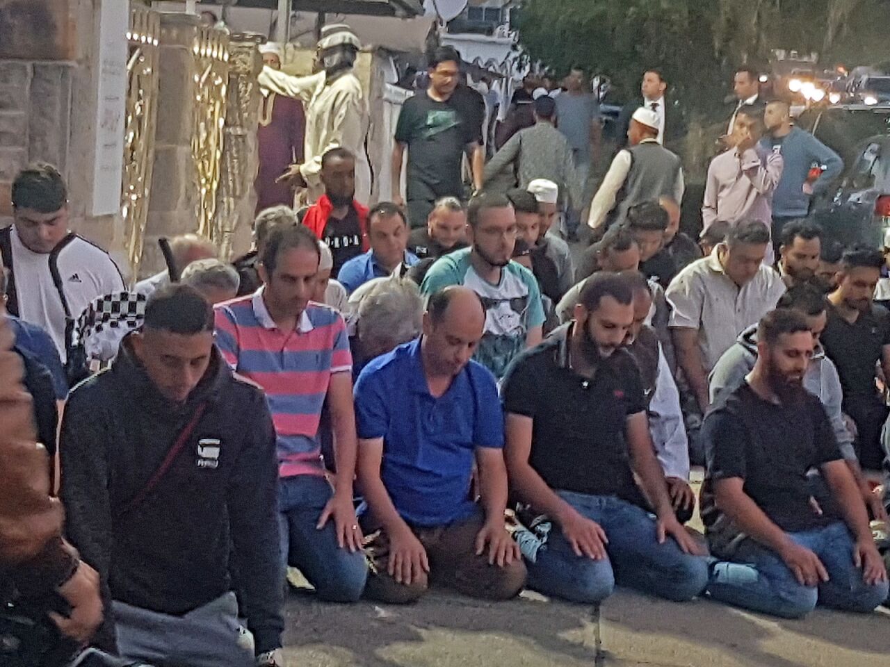 Worshipers pray for victims of the New Zealand shootings at a Friday evening vigil at the Lakemba Mosque in New South Wales, Australia.