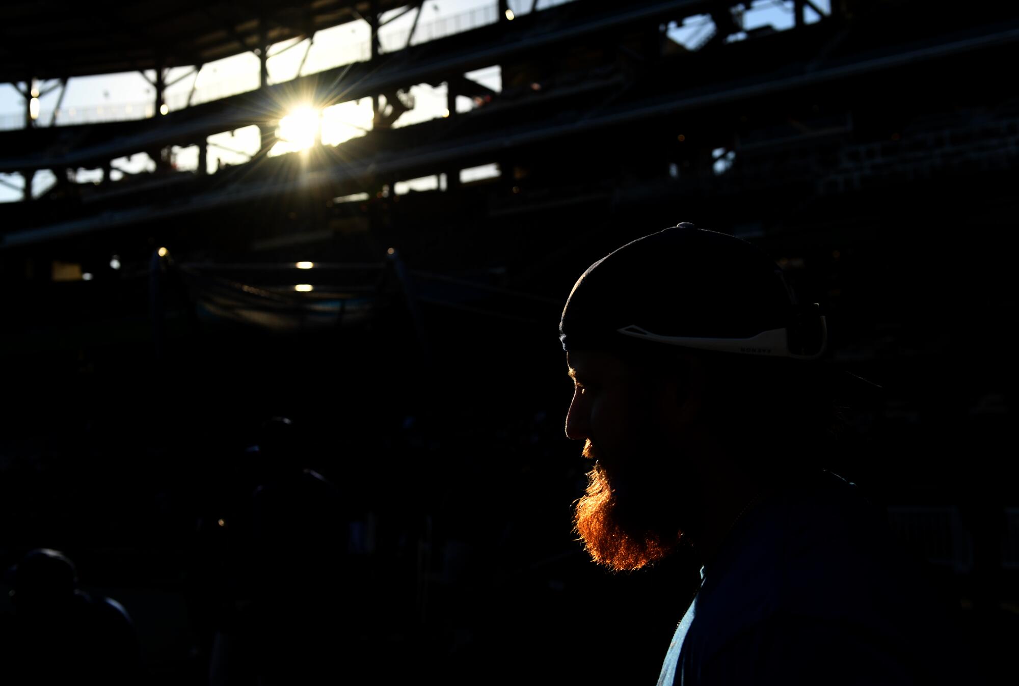 Los Angeles Dodgers Justin Turner prepares to take batting practice before game one.