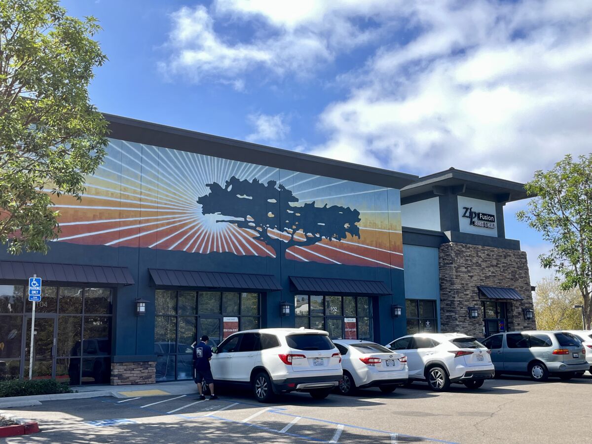 The new mural at Torrey Corner shopping center.