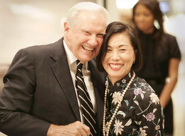Werner Escher, South Coast Plaza's executive director of domestic and international markets, and Anne Shih, vice chairman of the Bowers Museum's board of governors, attend the kickoff dinner for Ancient Paths, Modern Voices: A Festival Celebrating Chinese Culture.