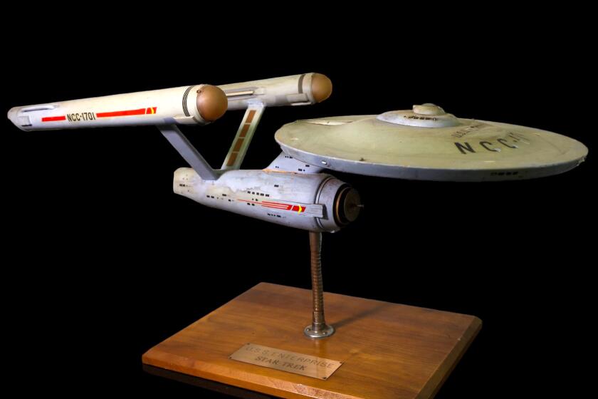 The original model of the U.S.S. Enterprise from the 1960s TV series, "Star Trek."