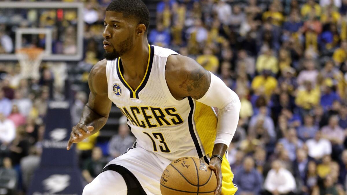 Pacers forward Paul George is playing at an All-Star level this season, averaging 26.4 points and 8.4 rebounds a game.