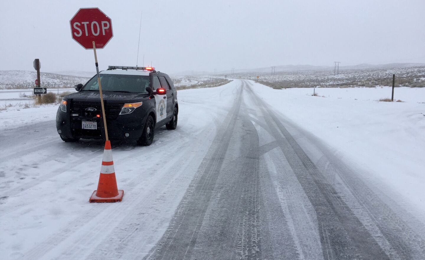 California Highway Patrol has established a chain checkpoint near Bishop.