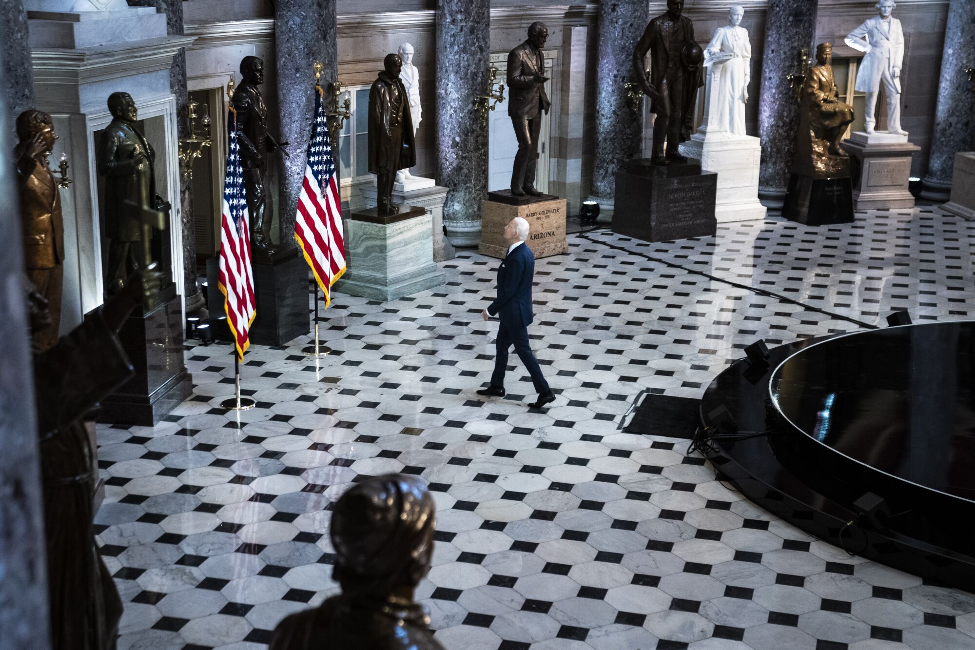 President Biden departs Statuary Hall