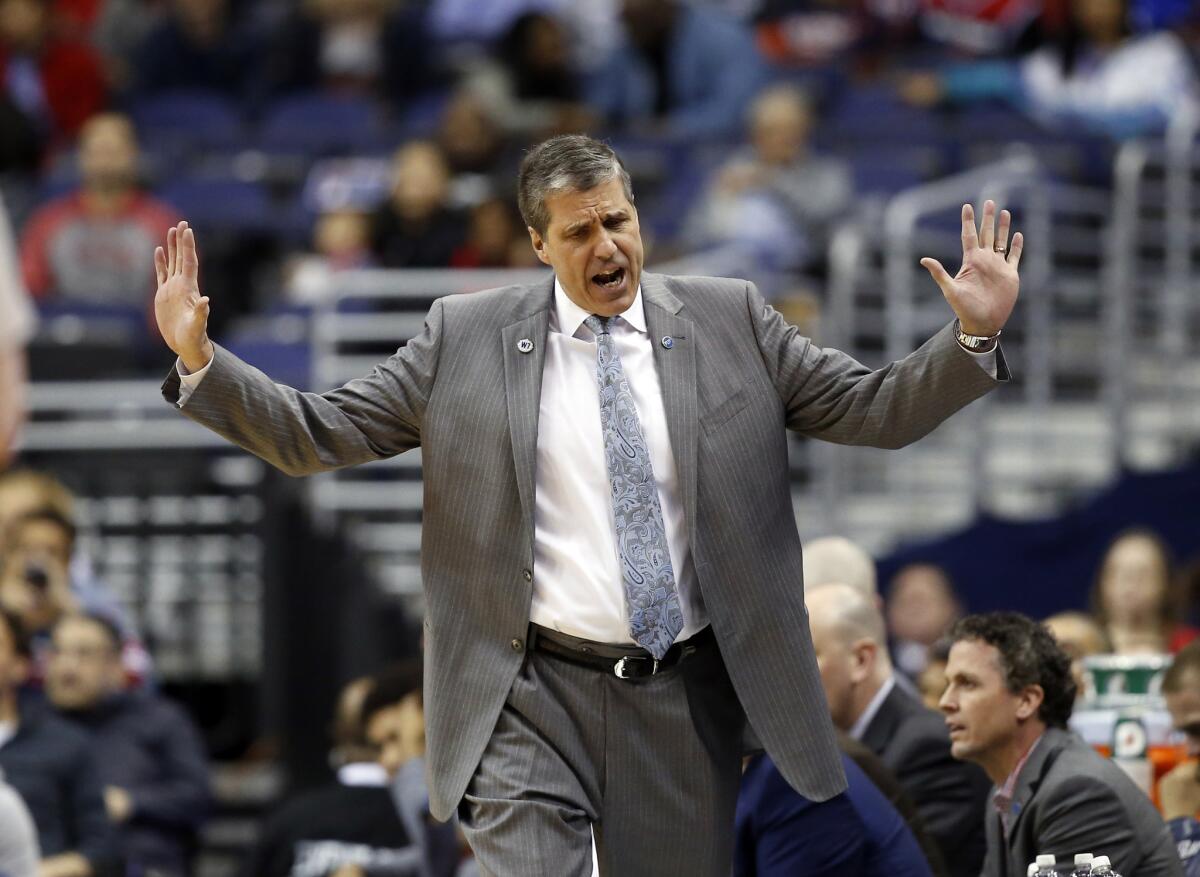 Randy Wittman reacts during Washington's game against Charlotte on April 10.