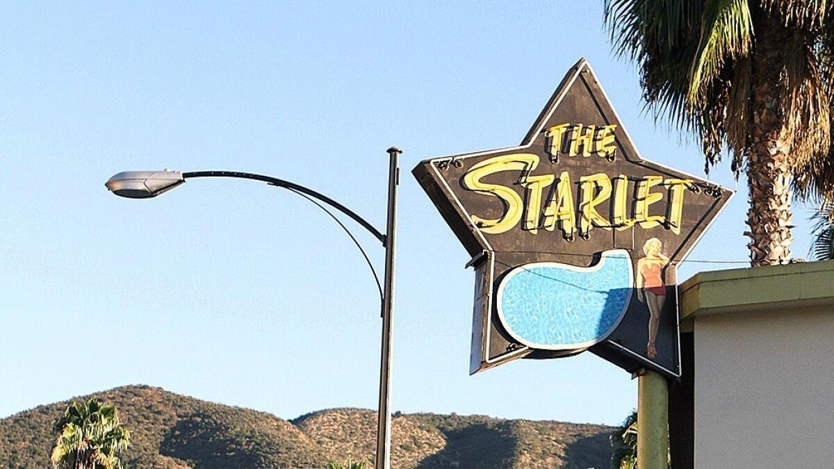 The Starlet Hotel and its sign in Burbank. A survey conducted in October 2014 tallied about 80 potentially historic signs in Burbank's commercial districts.