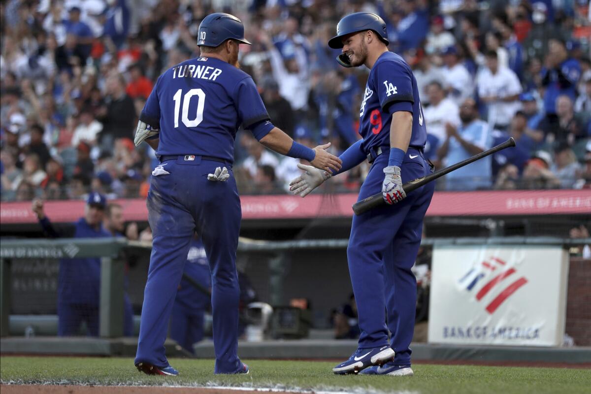 Walker Buehler (elbow) leaves early as Dodgers fall to Giants - Los Angeles  Times