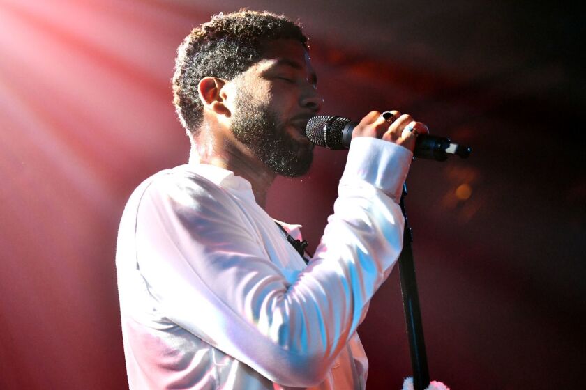 WEST HOLLYWOOD, CALIFORNIA - FEBRUARY 02: Singer Jussie Smollett performs onstage at Troubadour on February 02, 2019 in West Hollywood, California. (Photo by Scott Dudelson/Getty Images for ABA) ** OUTS - ELSENT, FPG, CM - OUTS * NM, PH, VA if sourced by CT, LA or MoD **