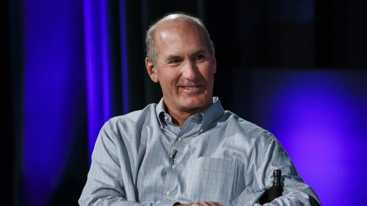 John Stankey, CEO of AT&T Entertainment Group, hosts a panel discussion at the AT&T Shape conference, held at the Warner Bros. studios in Burbank, on July 15, 2017.