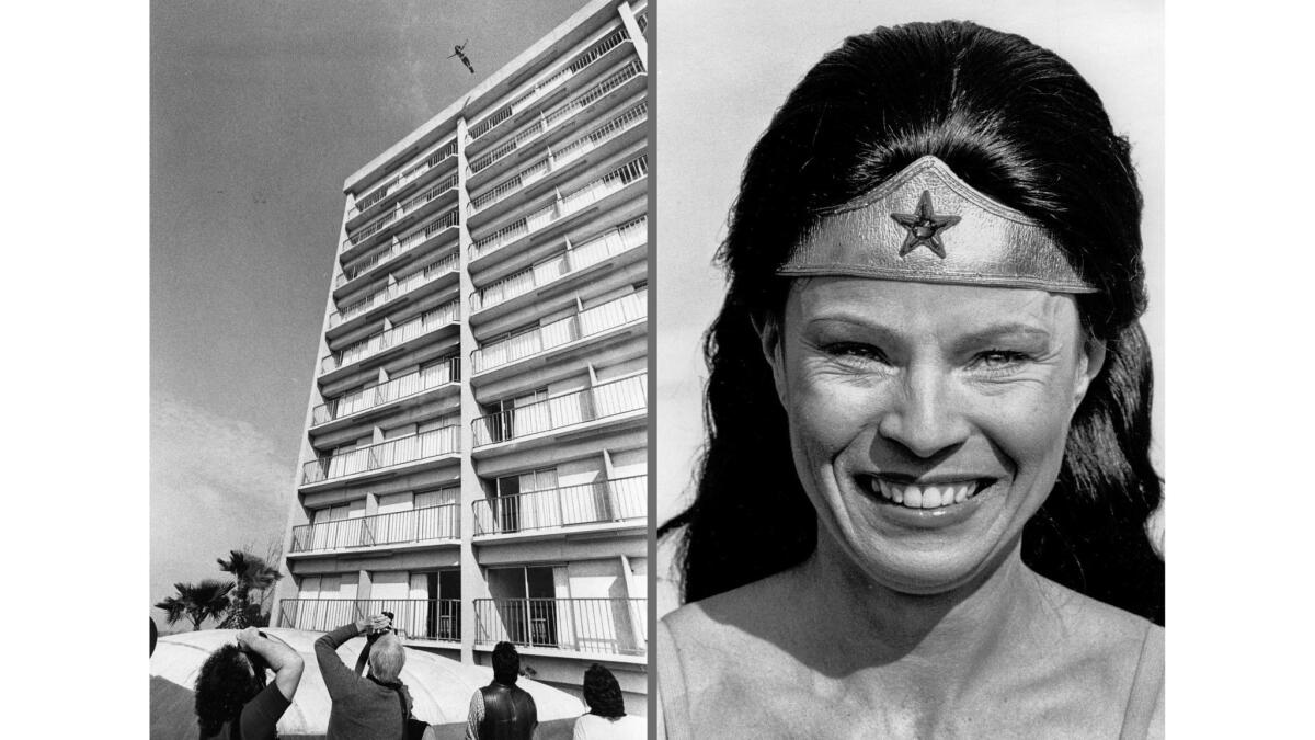 Feb. 12, 1979: Stuntwoman Kitty O'Neil established a new high-fall record when she plunged 127 feet from atop the Valley Hilton in Sherman Oaks.