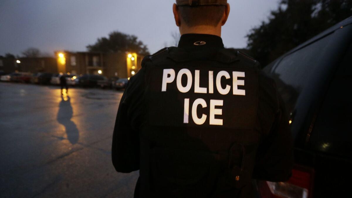 A U.S. Immigration and Customs Enforcement agent in Dallas in 2015.