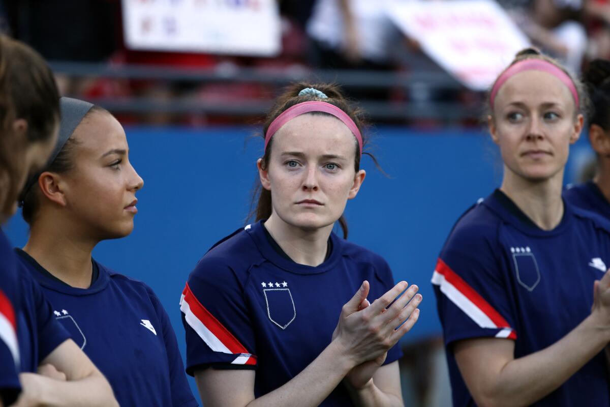 FRISCO, TEXAS - MARCH 11: Rose Lavelle #16 of the United States before the 2020 SheBelieves Cup at Toyota Stadium on March 11, 2020 in Frisco, Texas. (Photo by Ronald Martinez/Getty Images)