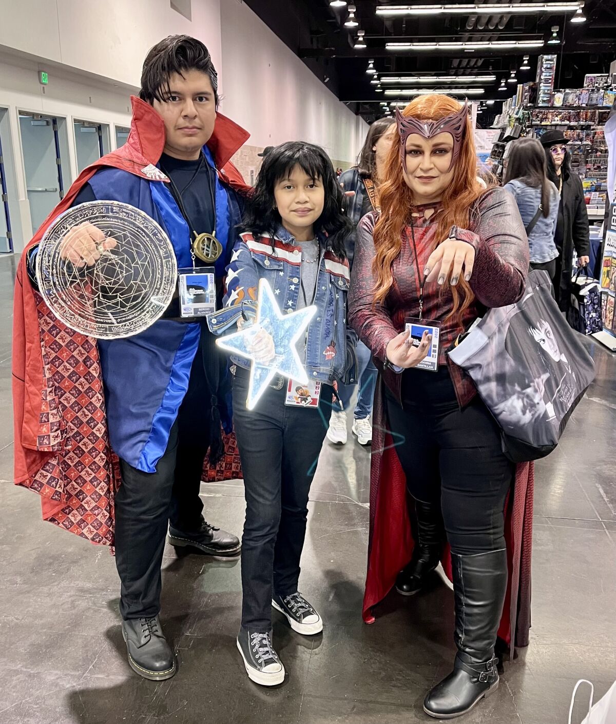 Joanna Santillan, her son and daughter, Sergio and Jocelyn Alverez in costume.
