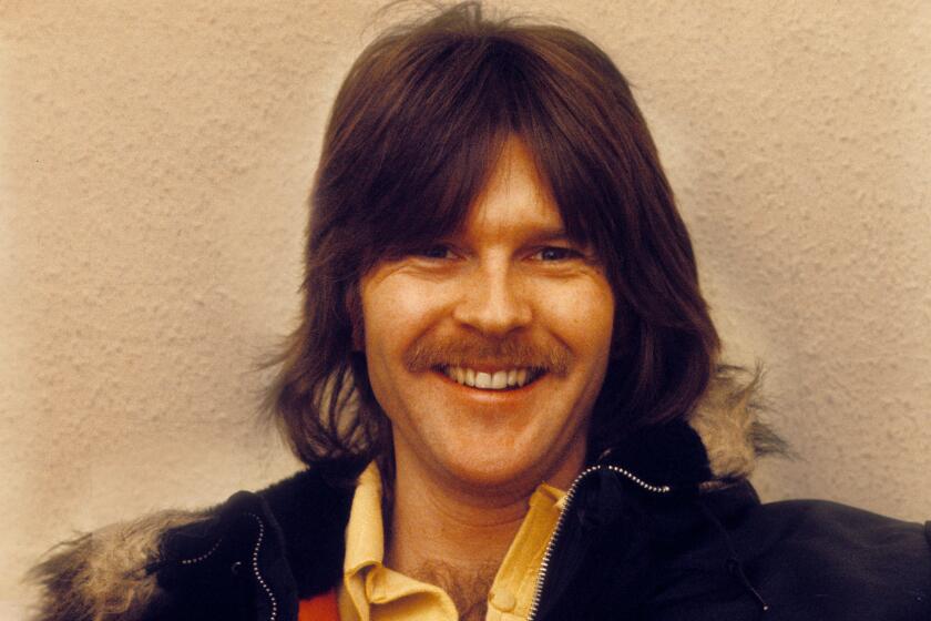 A portrait of Randy Meisner of The Eagles during an interview in London in 1973. (Photo by Gijsbert Hanekroot/Redferns/Getty Images)