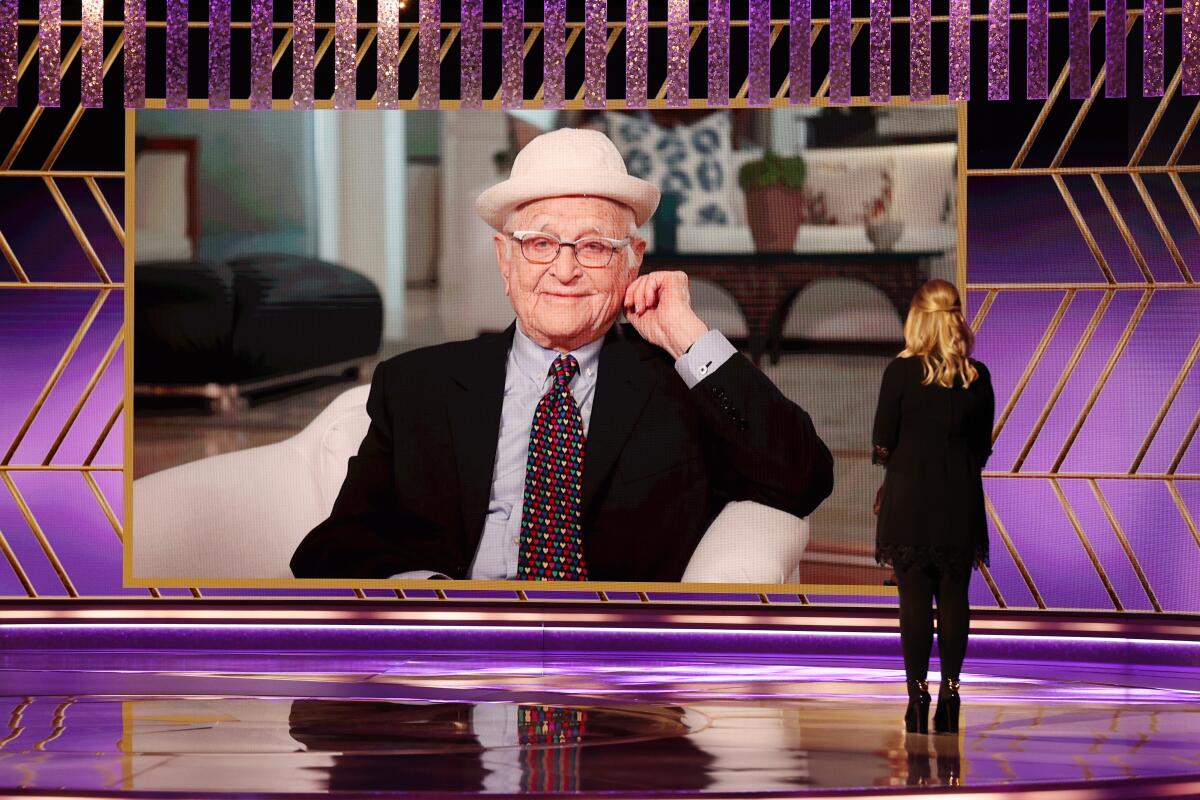 Television pioneer Norman Lear received the Carol Burnett Award at the 2021 Golden Globes on Sunday evening. 