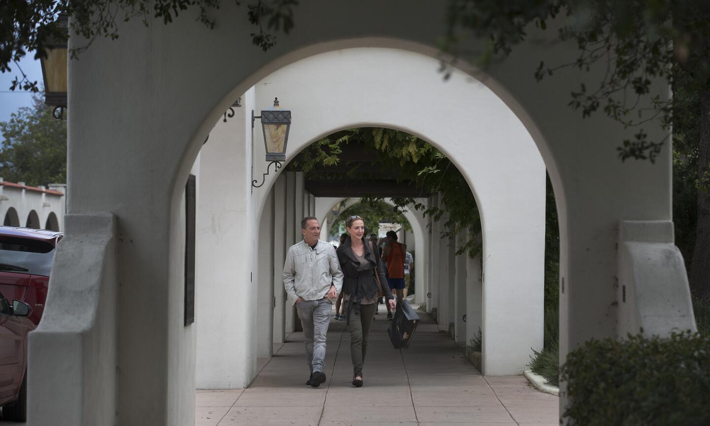 Picturesque spots in Ojai, Calif., include the pedestrian arcade along Ojai Avenue. Though small, the Ventura County town is home to a range of activities, including olive oil tasting, stays at posh Ojai Valley Inn & Spa and the yearly Ojai Music Festival.