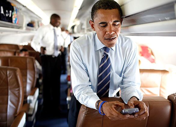 President Obama and his BlackBerry