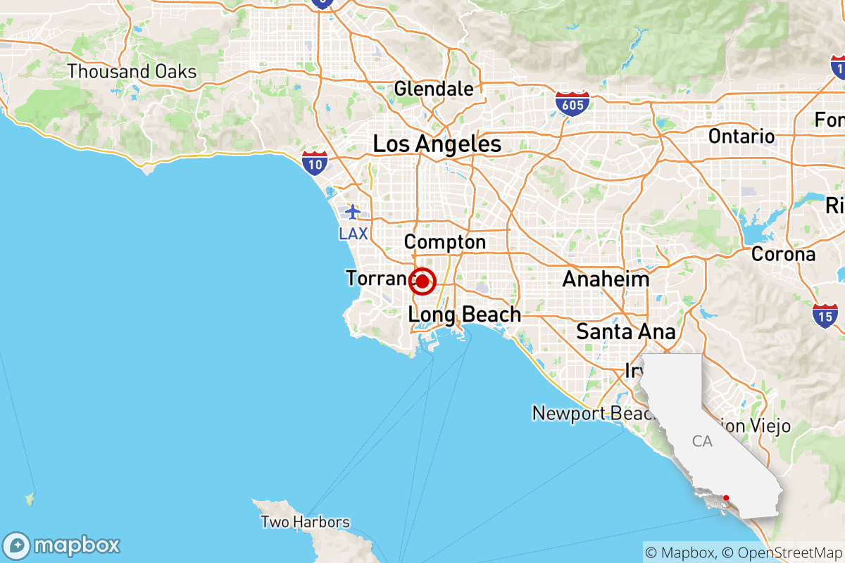 A map of mainly Los Angeles County 