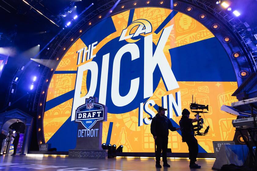 DETROIT, MI - APRIL 25: The Los Angeles Rams get the 19th overall pick in during Day 1.