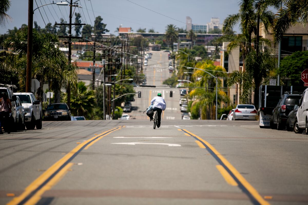 San Diego's Howard Street "slow street" segment in May 2020