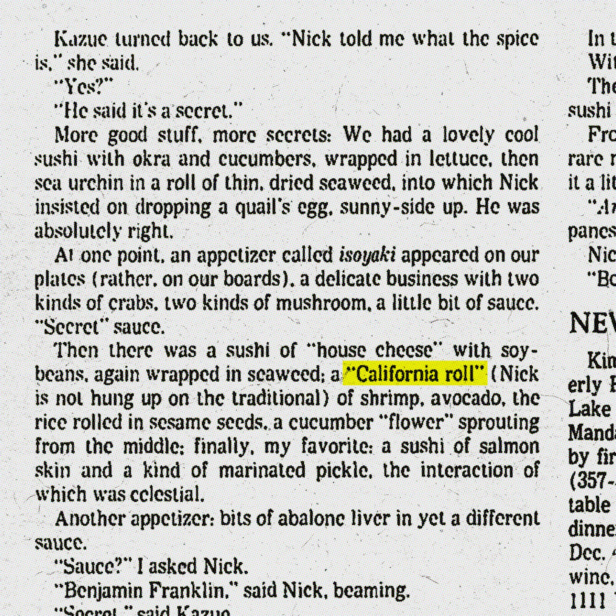 The Times' 1979 review of Niikura in Tarzana.