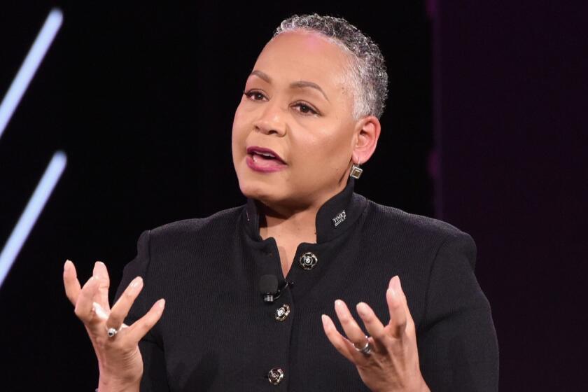DANA POINT, CA - FEBRUARY 07: President & CEO, TIME?S UP Lisa Borders speaks onstage during The 2019 MAKERS Conference at Monarch Beach Resort on February 7, 2019 in Dana Point, California. (Photo by Vivien Killilea/Getty Images for MAKERS) ** OUTS - ELSENT, FPG, CM - OUTS * NM, PH, VA if sourced by CT, LA or MoD **