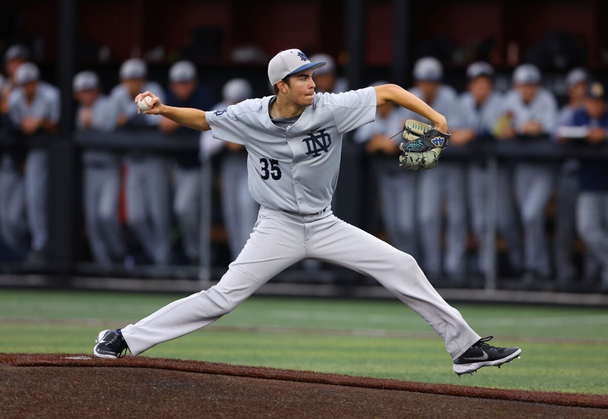 Oliver Boone will start on the mound for Notre Dame on Tuesday against Bonita.