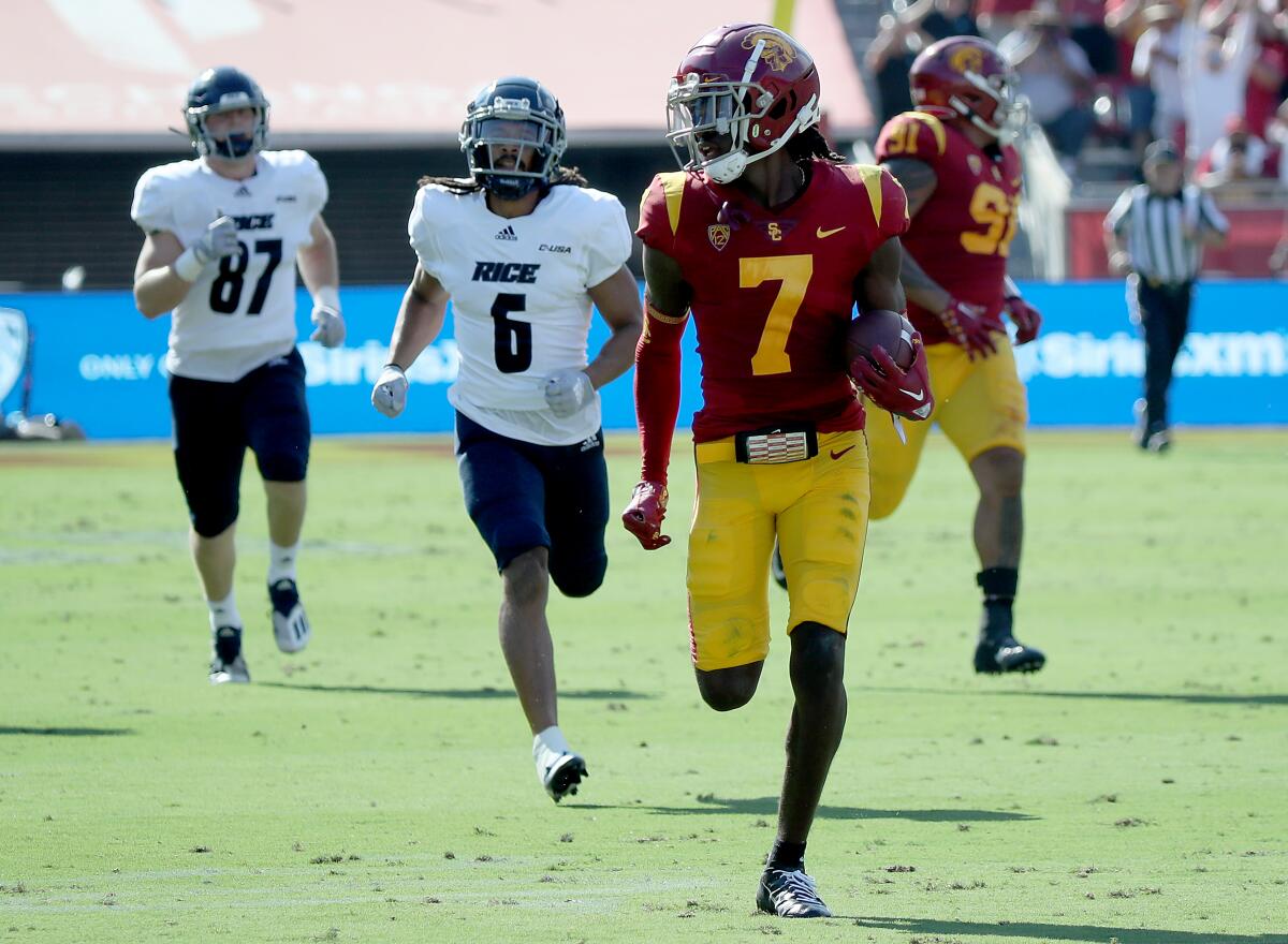 No. 14 USC pummels Rice to kick off Lincoln Riley era - Los Angeles Times