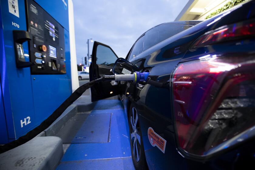 Fountain Valley, CA - June 14: Hydrogen cars fueling up at TrueZero in Fountain Valley Wednesday, June 14, 2023. (Allen J. Schaben / Los Angeles Times)