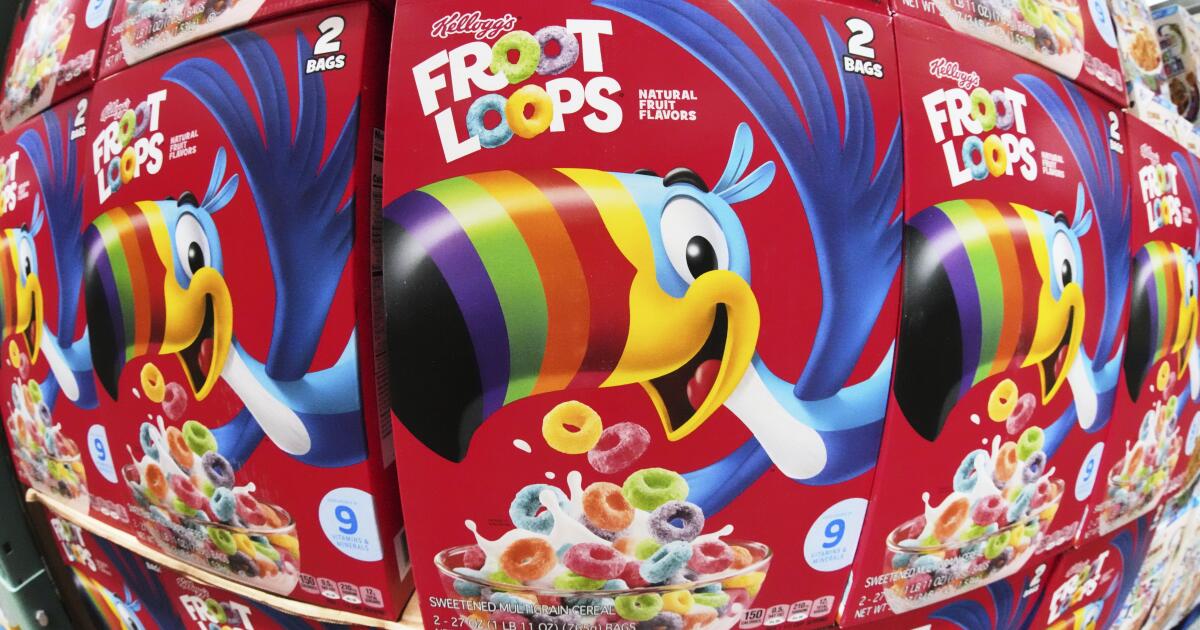 Kellogg says it will remove artificial dyes from cereals by the end of 2027