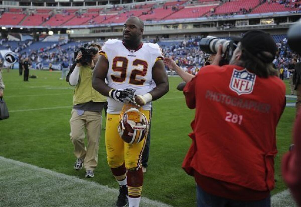 Redskins suspend Haynesworth 4 games without pay - The San Diego  Union-Tribune