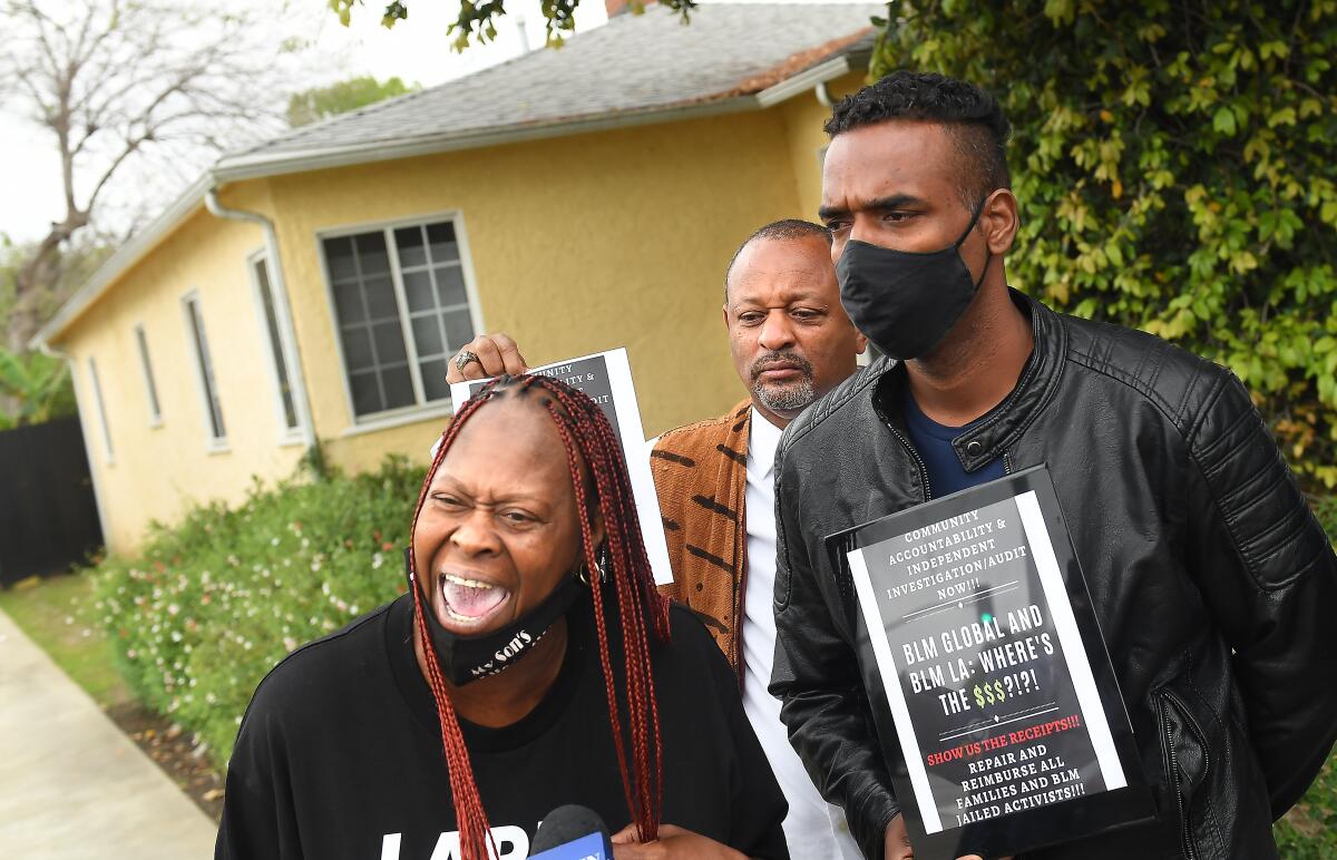 Lisa Simpson outside a home owned by Patrisse Cullors