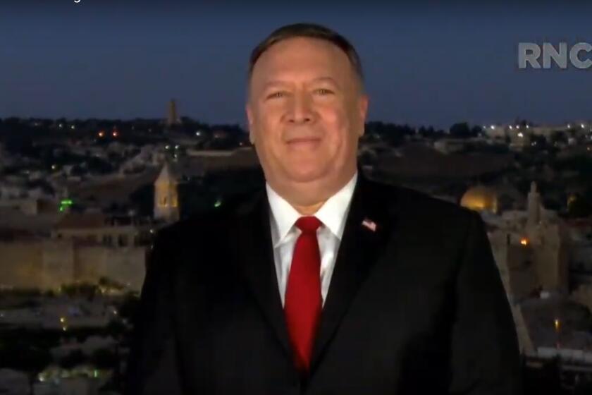 Secretary of State Michael R. Pompeo endorses President Trump during an official visit to Israel