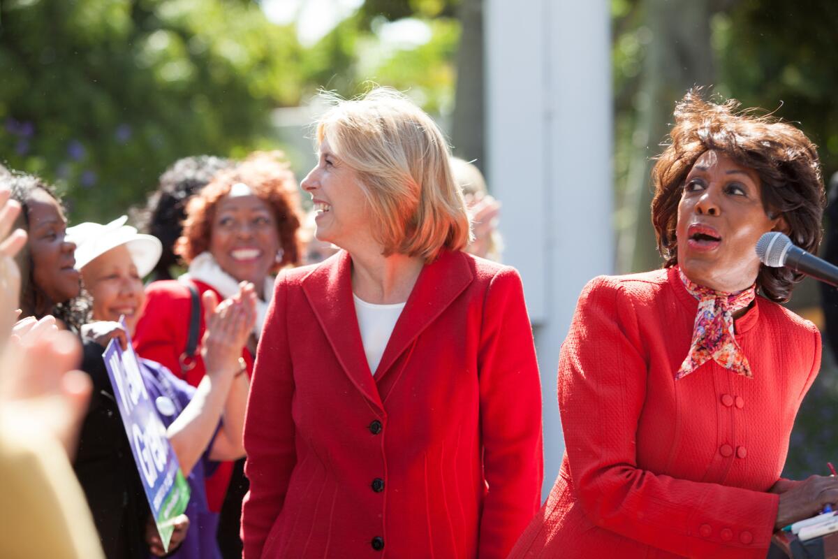 Los Angeles mayoral candidate Wendy Greuel picked up the endorsement of Maxine Waters, a Democratic congresswoman with substantial sway among black voters in South Los Angeles.