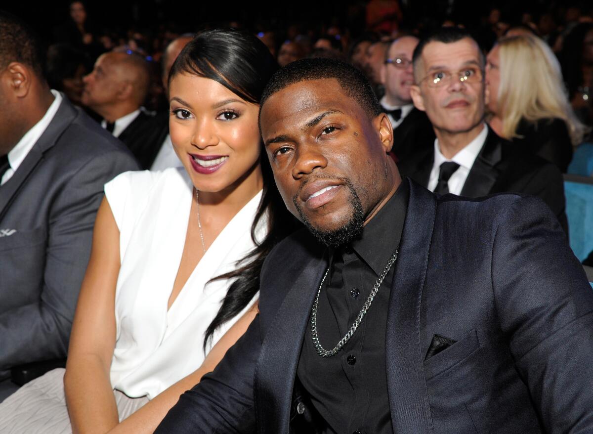 Actor-comedian Kevin Hart of "Real Husbands of Hollywood" with Eniko Parrish.