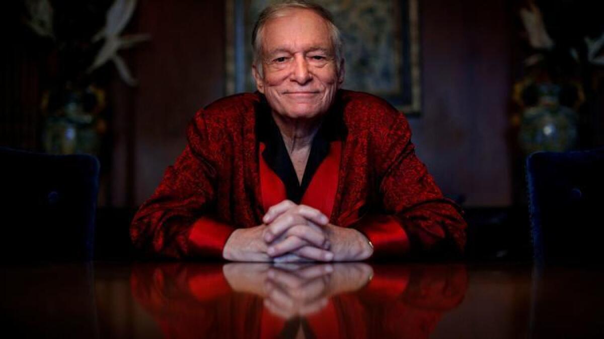 Playboy founder Hugh Hefner, seen here at his Holmby Hills mansion in 2010, died at the age of 91 on Sept. 27.