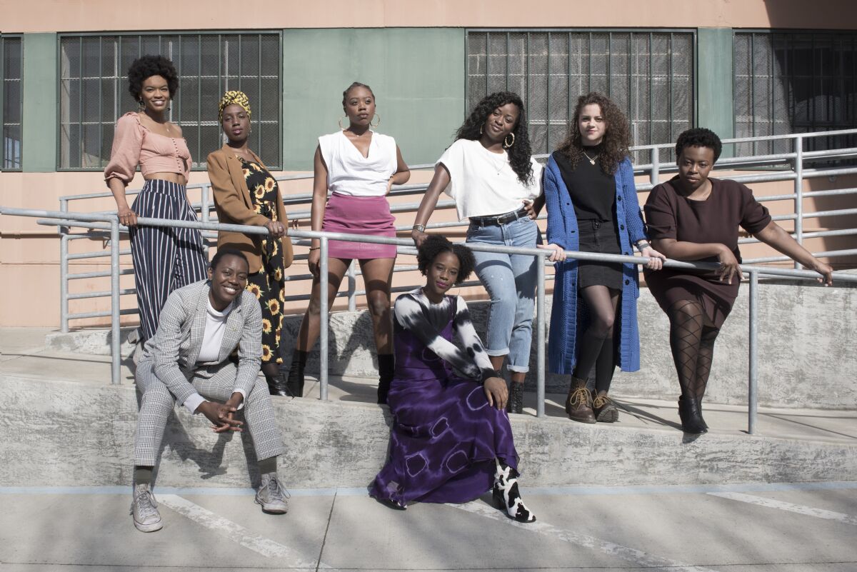 The cast of Berkeley Rep's production of "School Girls; Or, The African Mean Girls Play"