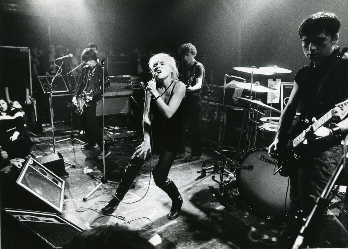 Blondie performs in Amsterdam, 1977.